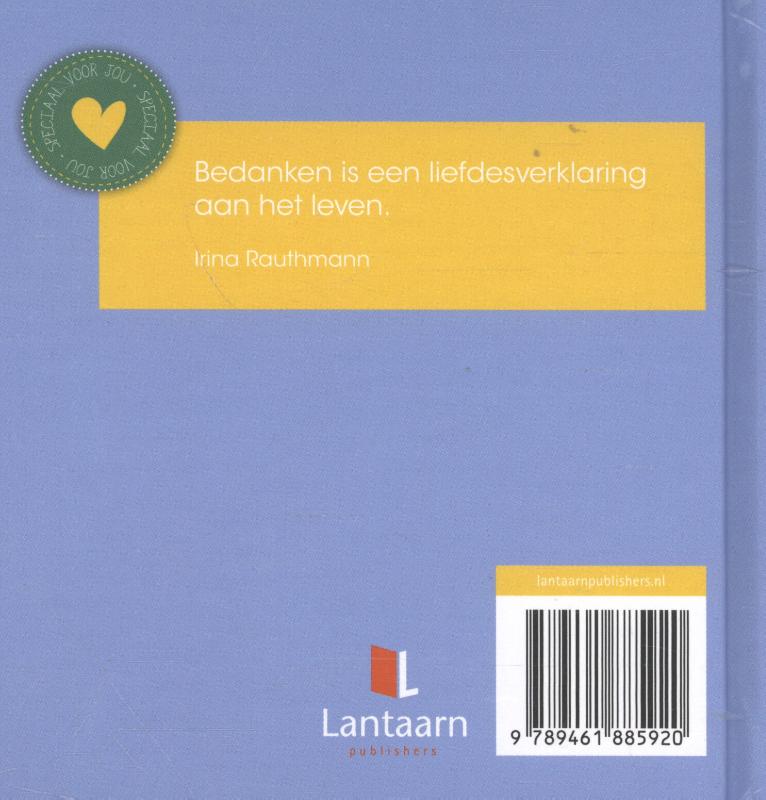 Achterkant van Bedankt dat jij er voor mij bent