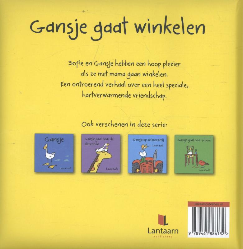 Achterkant van Gansje gaat winkelen