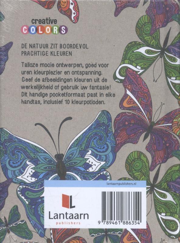 Achterkant van In de pocket - Natuur, kleuren voor volwassenen met kleurpotloden