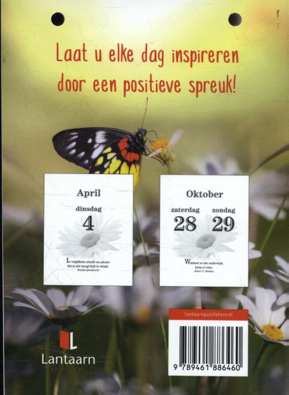Achterkant van Positief denken scheurkalender 2017