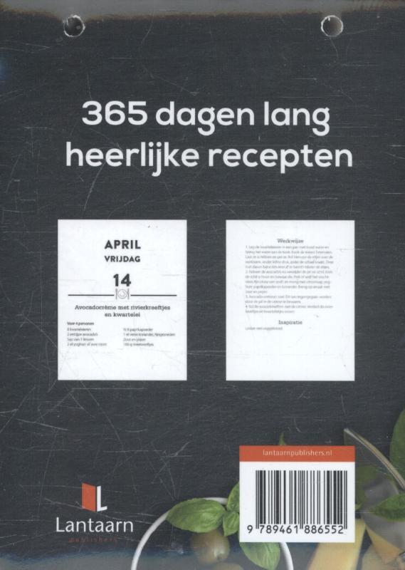 Achterkant van Kookscheurkalender 2017