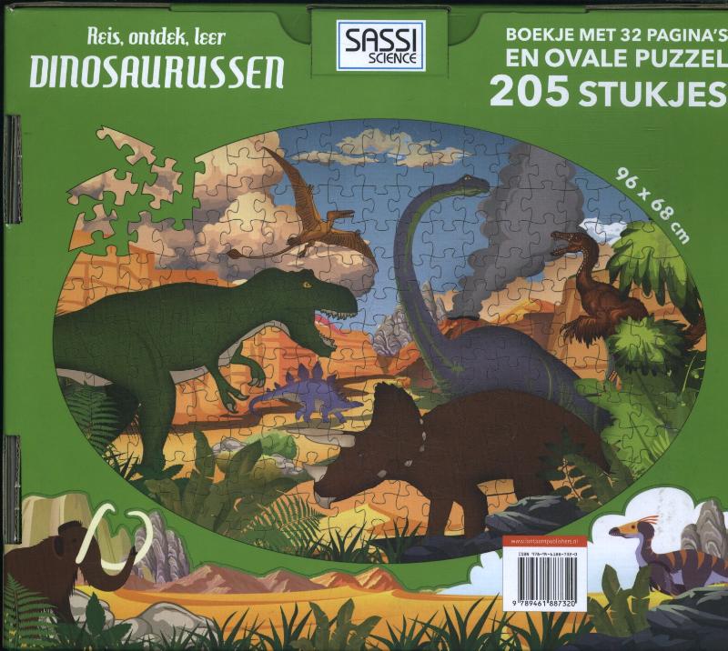 Achterkant van Reis, ontdek, leer de Dinosaurussen