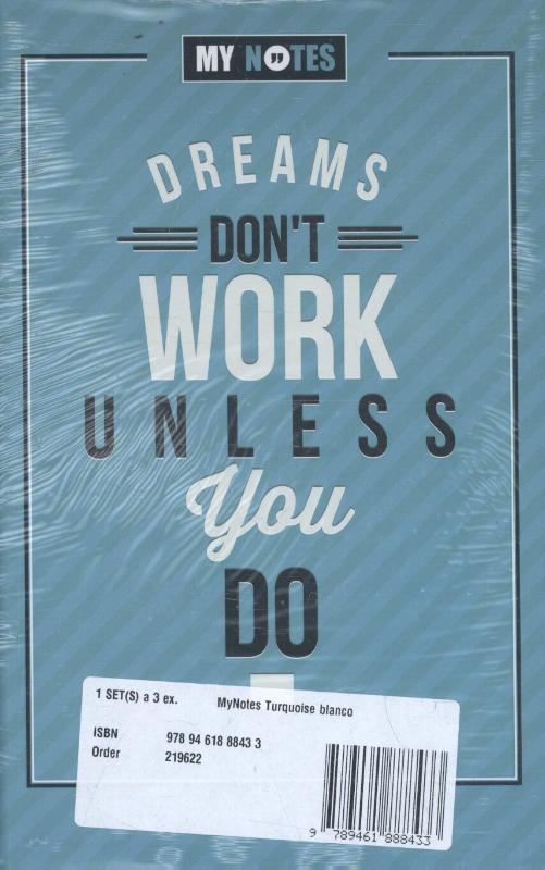 Achterkant van Dreams don't work unless you do (set van 3)