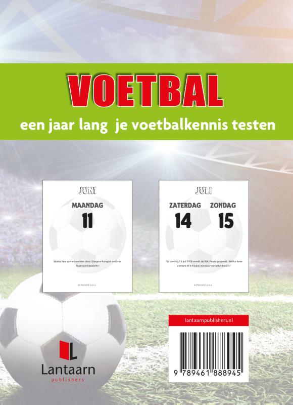 Achterkant van Voetbal scheurkalender 2018