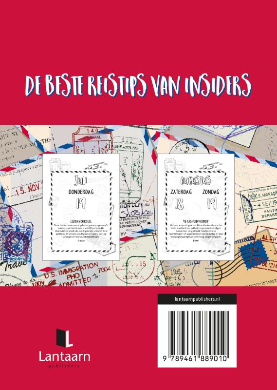 Achterkant van Travel scheurkalender 2018