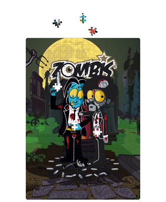 Achterkant van Zombis puzzel