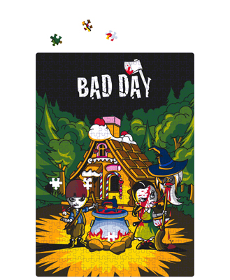 Achterkant van Bad day puzzel