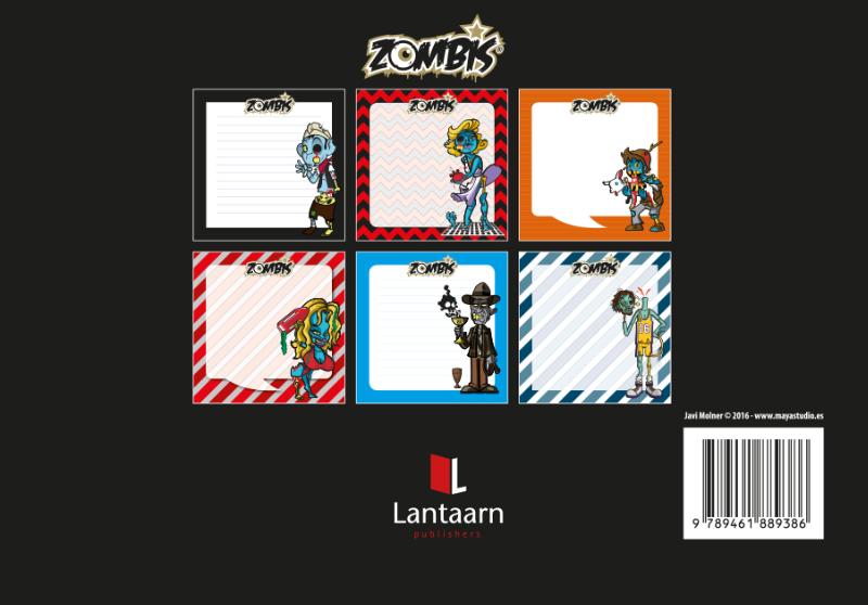 Achterkant van Zombis sticky notes