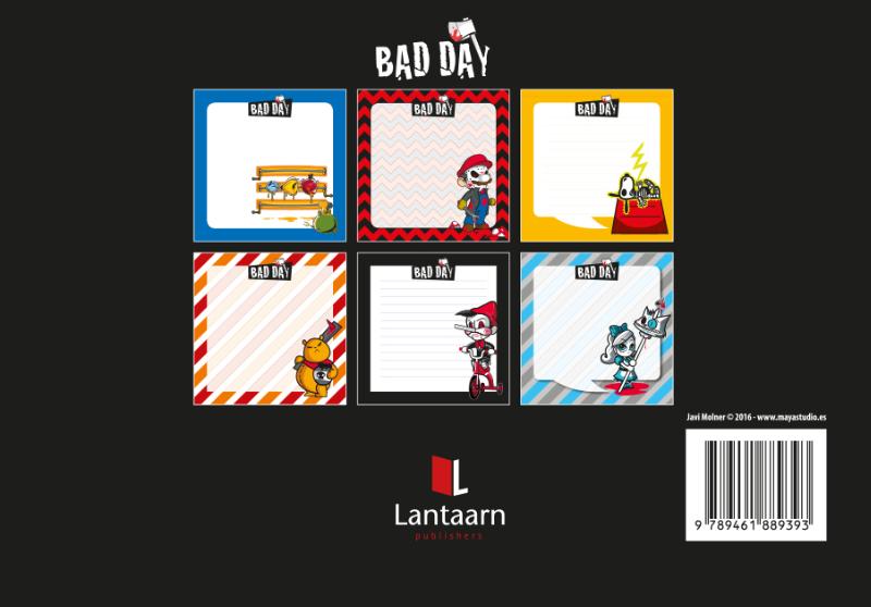 Achterkant van Bad day sticky notes