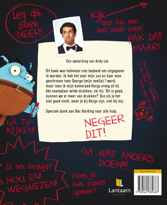 Achterkant van Open dit boek niet