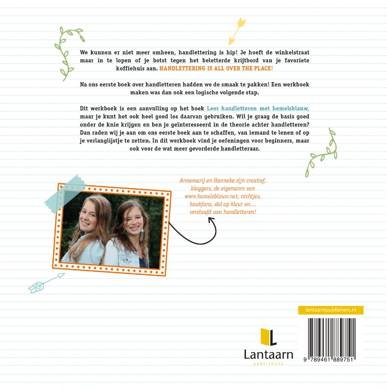 Achterkant van Handletter-werkboek Doe het lekker zelf