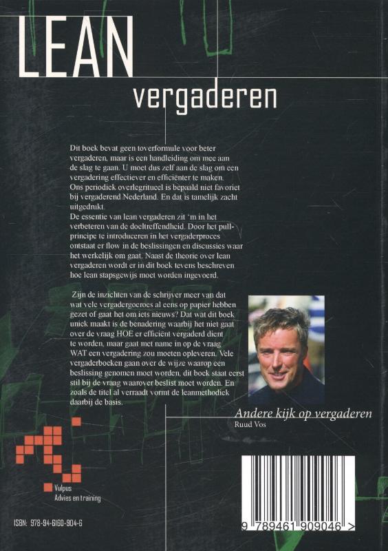 Achterkant van Lean vergaderen
