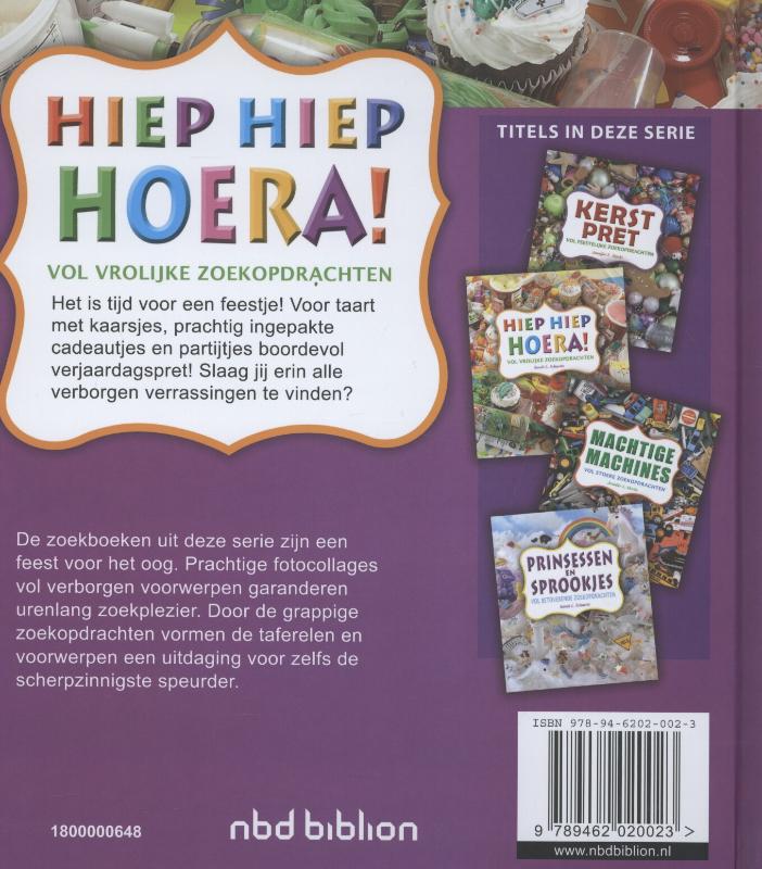 Achterkant van Hiep hiep hoera!