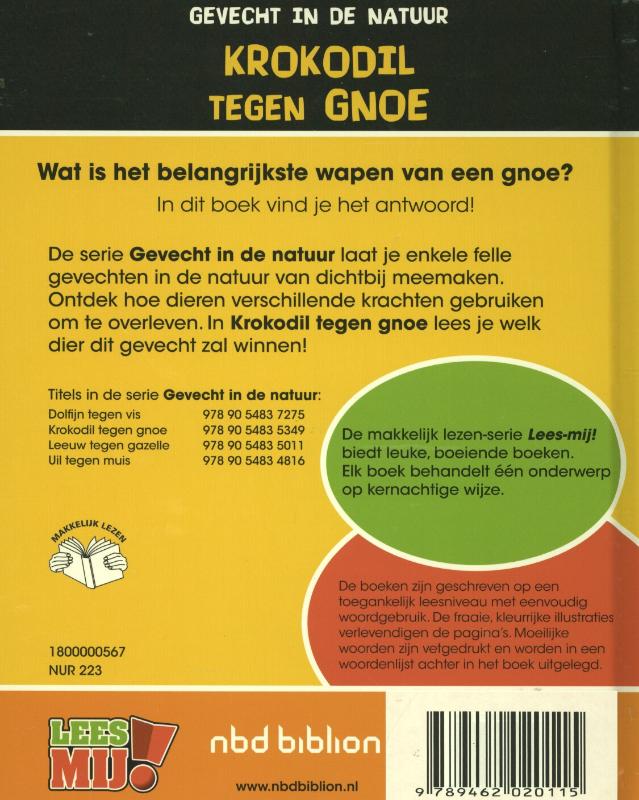 Achterkant van Krokodil tegen gnoe