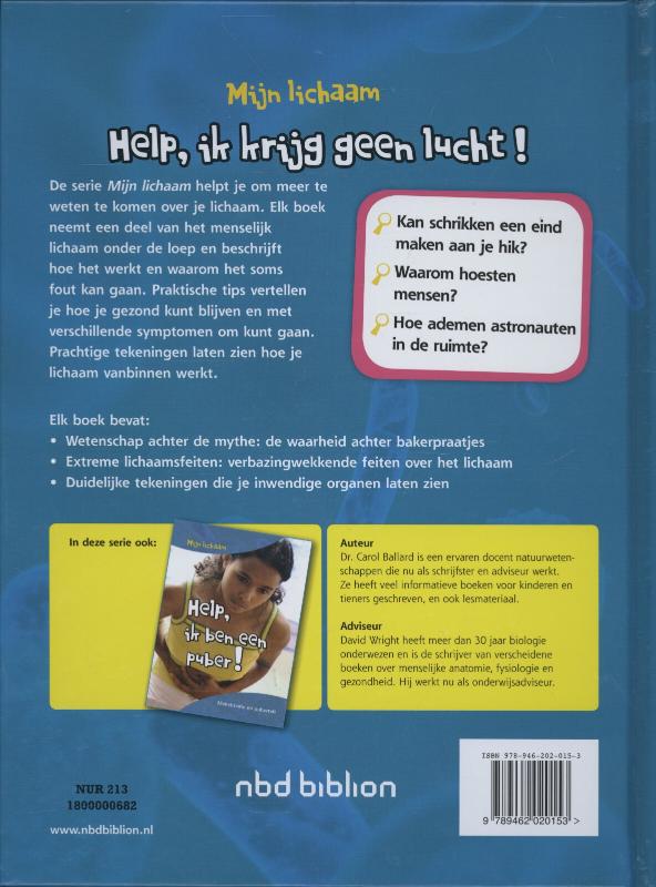 Achterkant van Help, ik krijg geen lucht!
