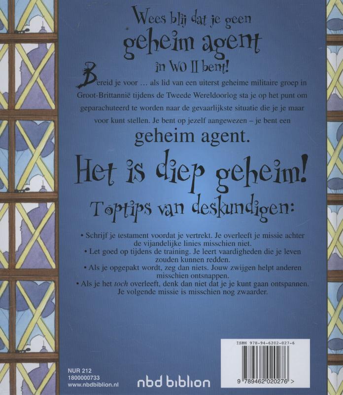 Achterkant van Wees blij dat je geen geheim agent in WO 2 bent