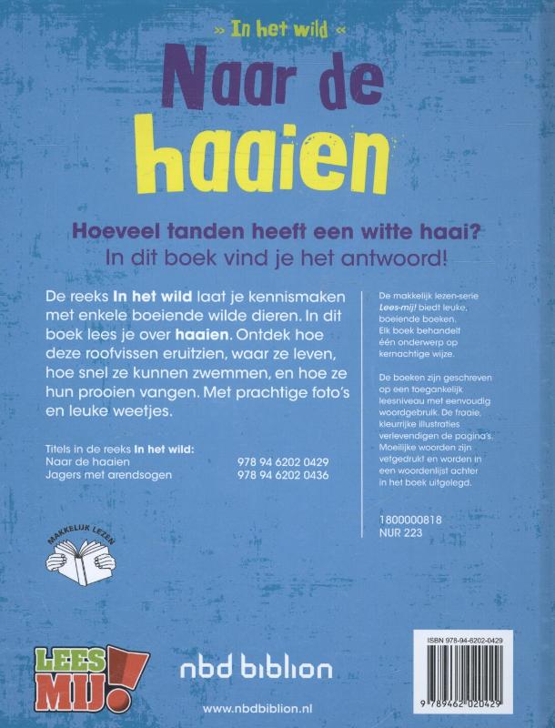 Achterkant van Naar de haaien