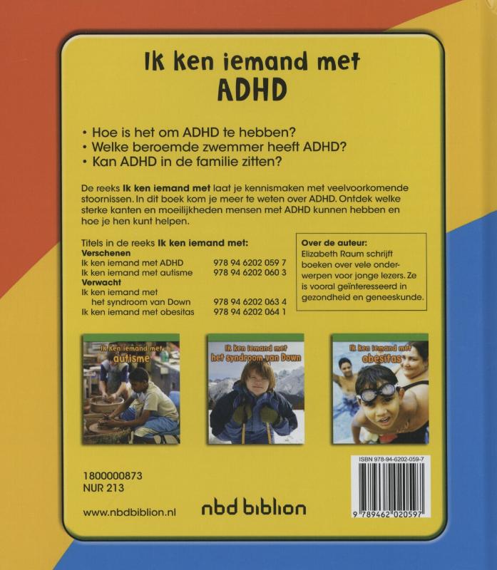 Achterkant van Ik ken iemand met ADHD