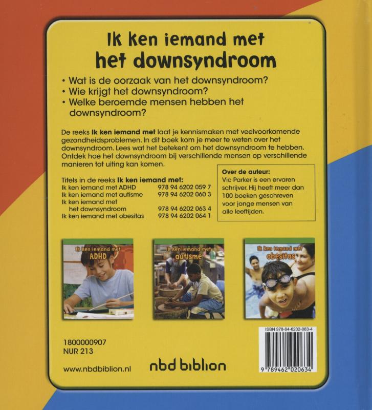 Achterkant van Ik ken iemand met het downsyndroom