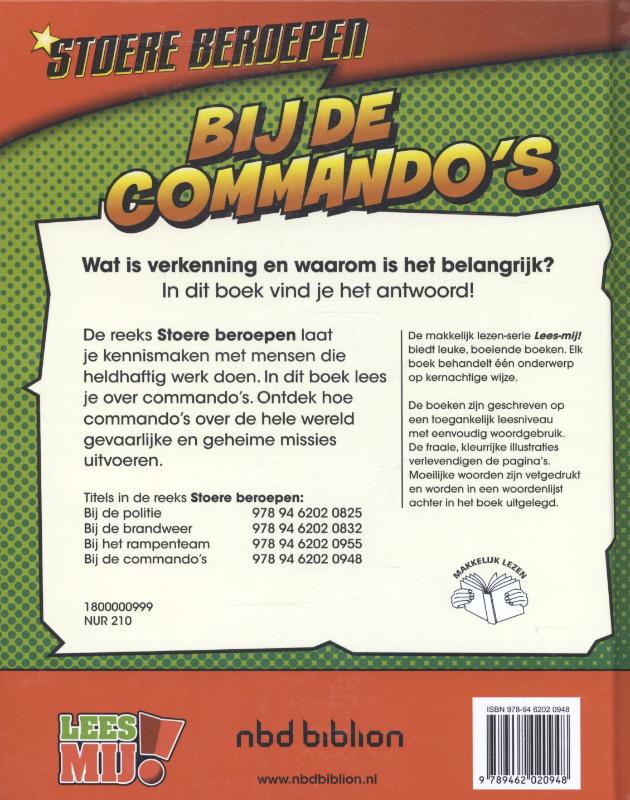 Achterkant van Bij de commando's