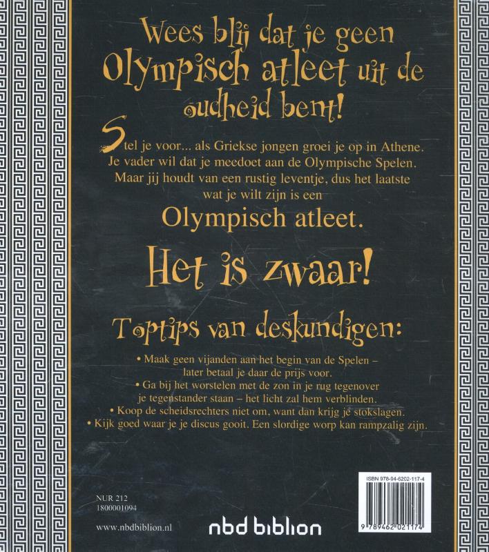 Achterkant van Wees blij dat je geen Olympisch atleet uit de oudheid bent!