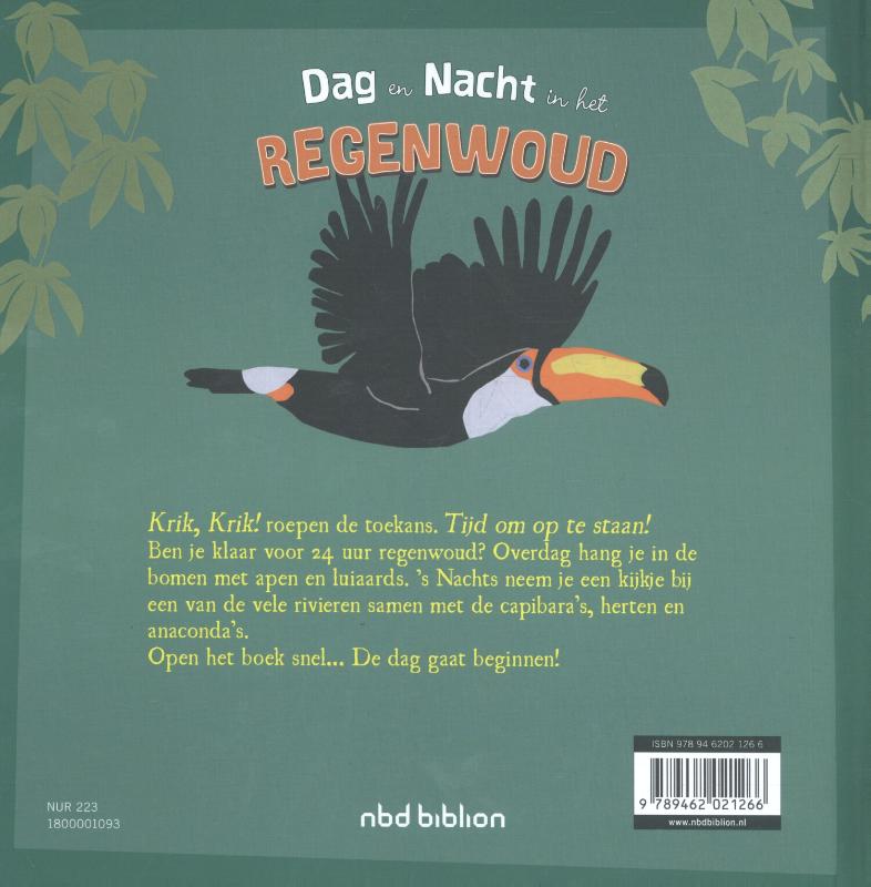 Achterkant van Een dag en nacht in het regenwoud