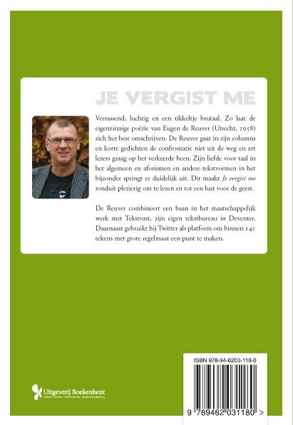 Achterkant van Je vergist me