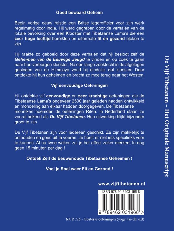Achterkant van De Vijf Tibetanen - Het Originele Manuscript