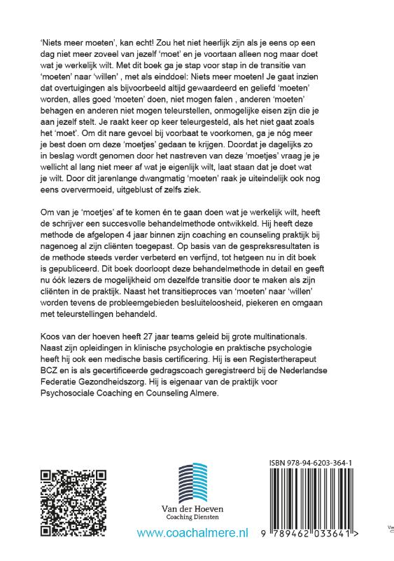 Achterkant van Niets meer moeten