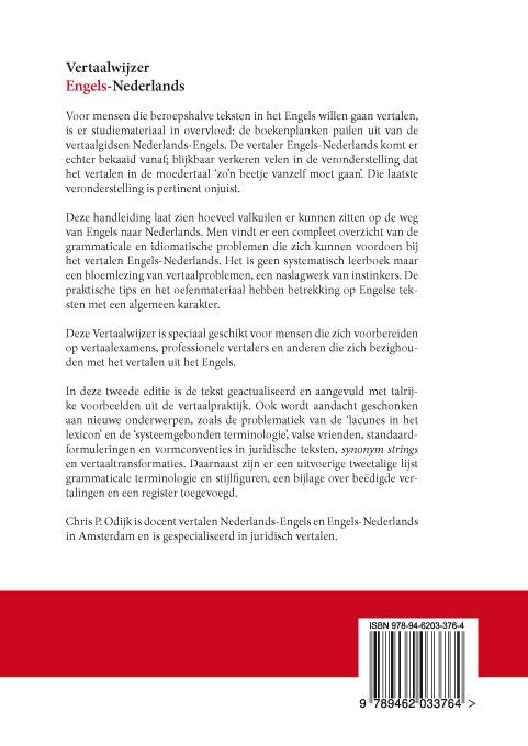 Achterkant van Vertaalwijzer Engels-Nederlands
