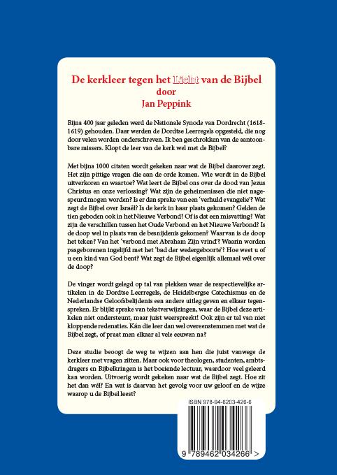 Achterkant van De kerkleer tegen het Licht van de Bijbel