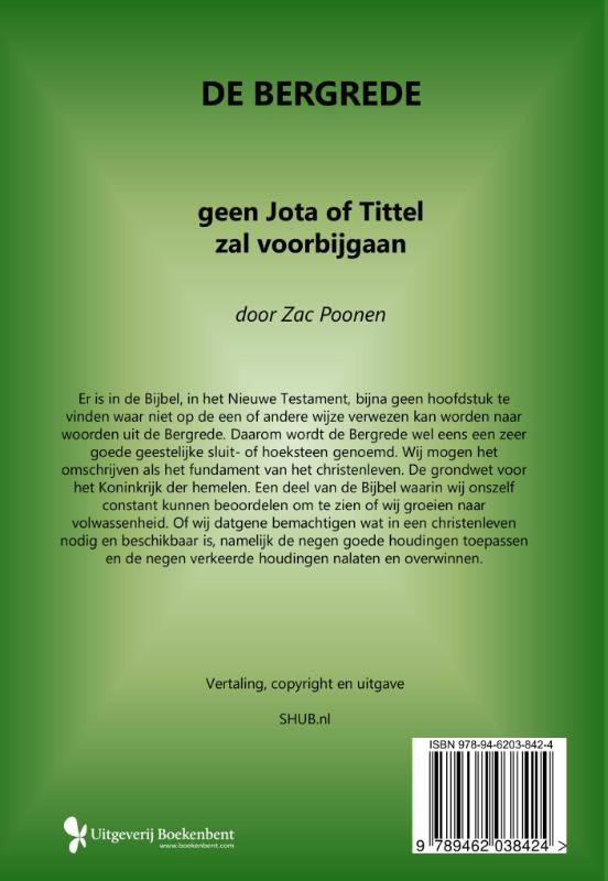 Achterkant van De Bergrede