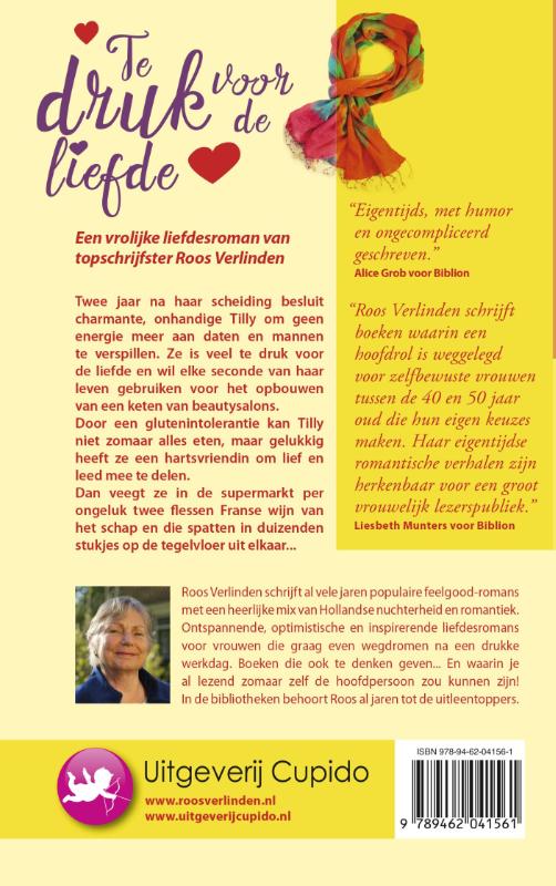 Achterkant van Te druk voor de liefde
