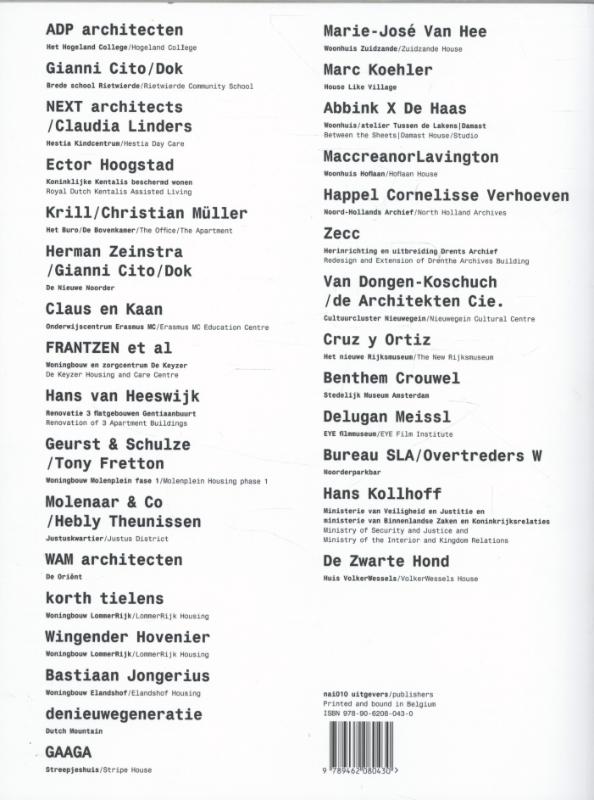 Achterkant van Architectuur in Nederland Architecture in the Netherlands