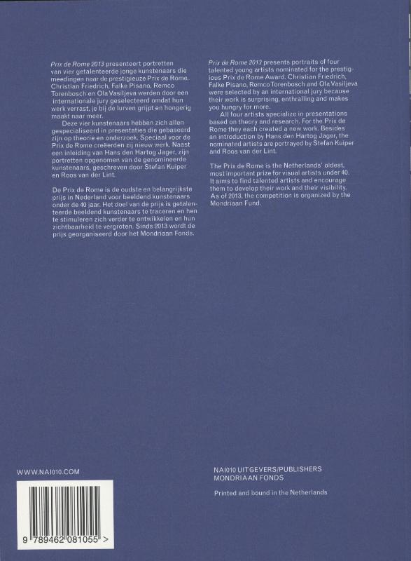 Achterkant van Prix de Rome 2013