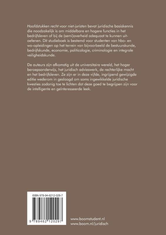 Achterkant van Hoofdstukken recht voor niet-juristen