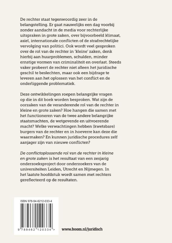 Achterkant van De conflictoplossende rol van de rechter in kleine en grote zaken