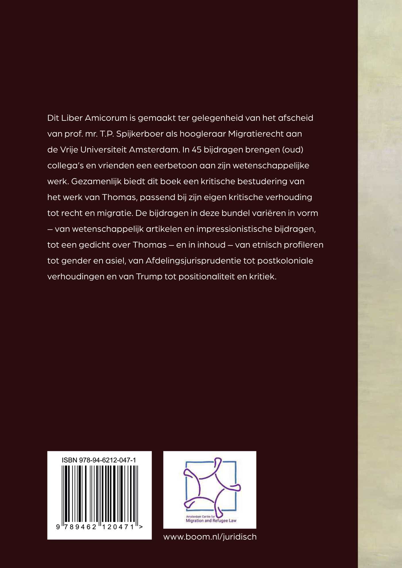 Achterkant van Critical Spijkerboer Studies