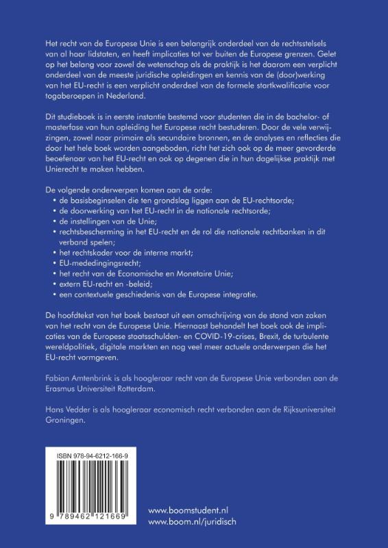Achterkant van Recht van de Europese Unie