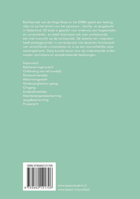 Achterkant van Jurisprudentie Personen- & Familierecht