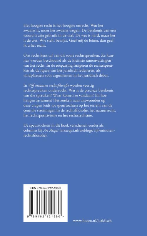 Achterkant van Vijf minuten rechtsfilosofie