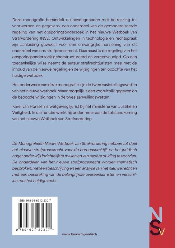 Achterkant van Bevoegdheden met betrekking tot voorwerpen en gegevens