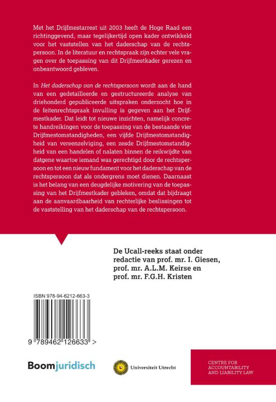 Achterkant van Het daderschap van de rechtspersoon