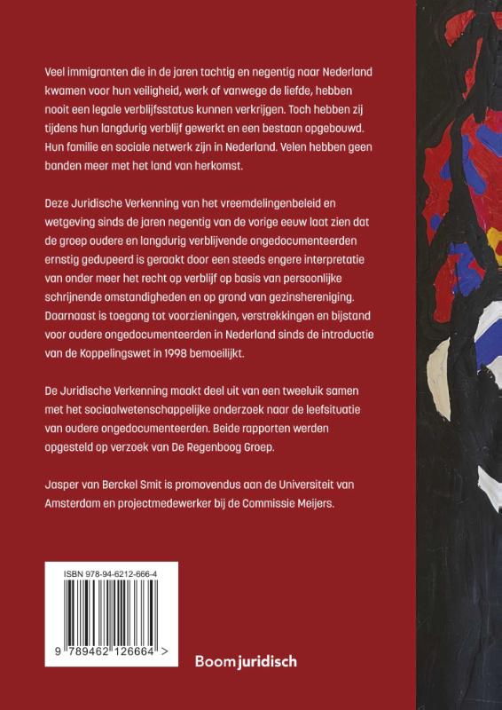 Achterkant van Juridische Verkenning van het Recht op Voorzieningen en Verblijf voor Oudere Ongedocumenteerden