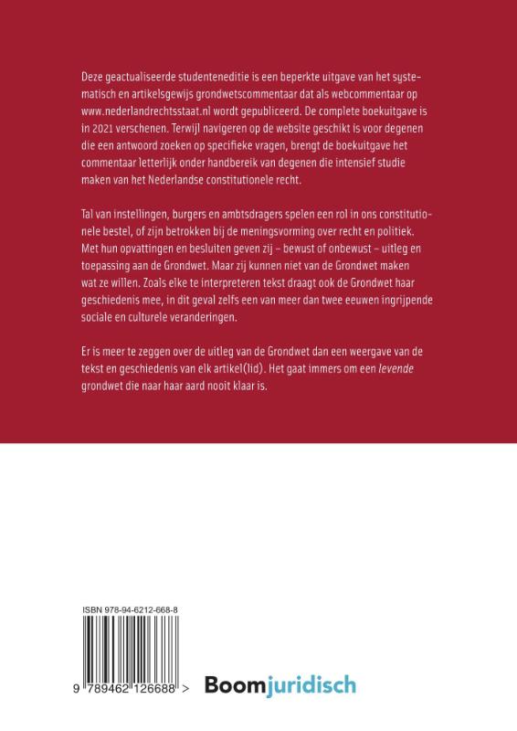 Achterkant van Uitleg van de Grondwet: studenteneditie
