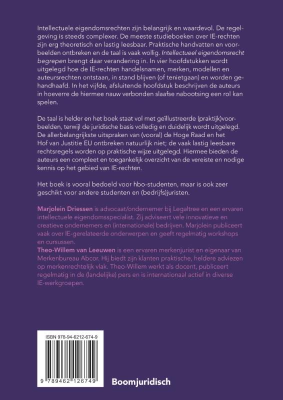 Achterkant van Intellectueel eigendomsrecht begrepen