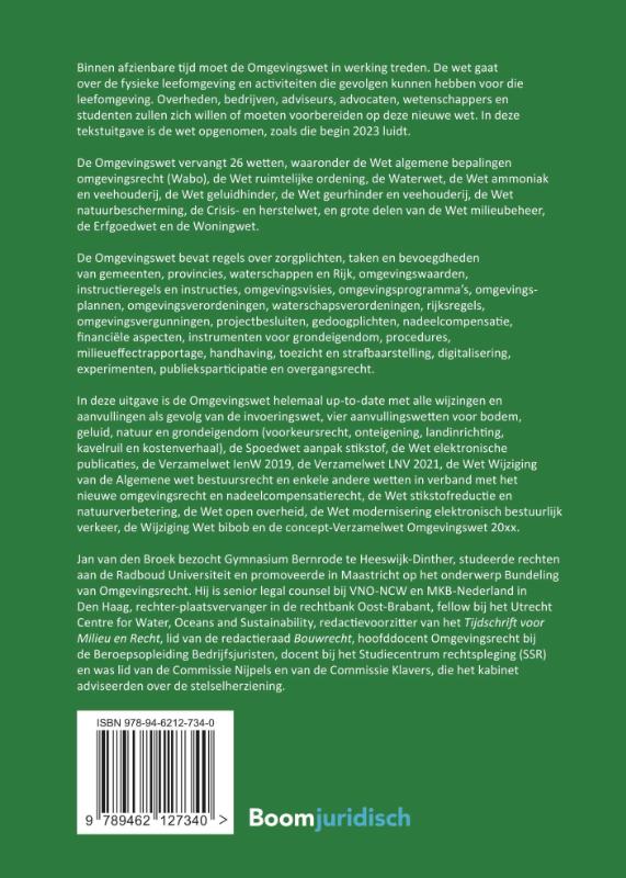 Achterkant van Omgevingswet 2023