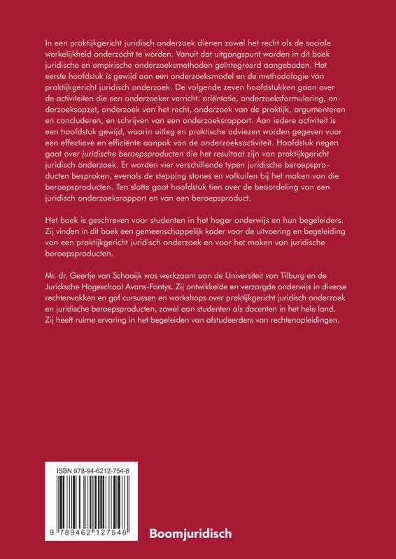 Achterkant van Praktijkgericht juridisch onderzoek