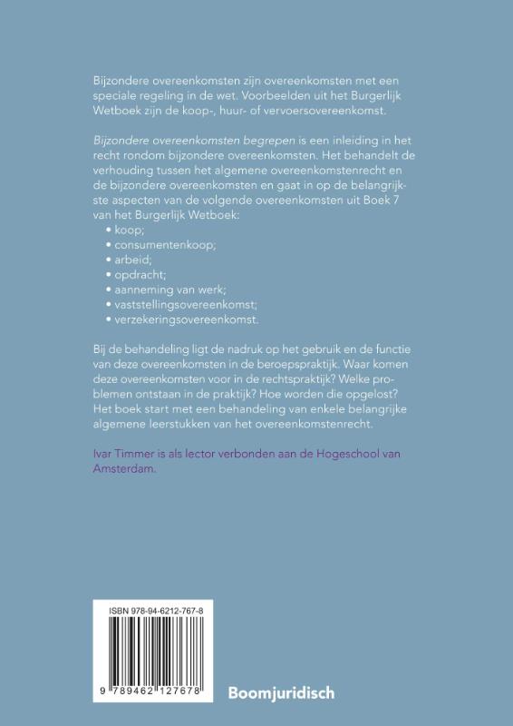 Achterkant van Bijzondere overeenkomsten begrepen