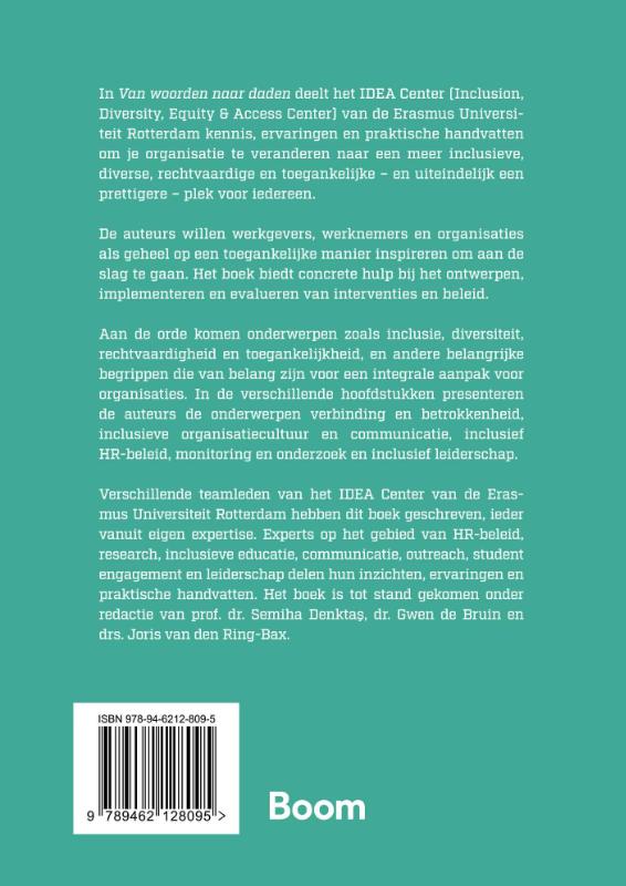 Achterkant van Van woorden naar daden: een gids voor een inclusieve organisatie